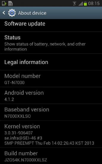 Inizia ufficialmente il rilascio di Jelly Bean per il dispositivo Galaxy Note GT-N7000!!