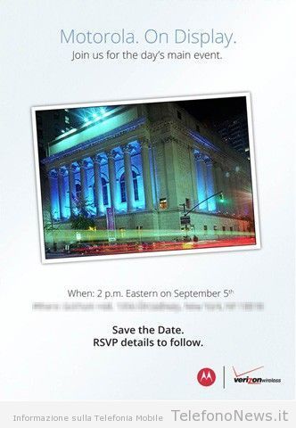 Conferenza Motorola il 5 Settembre: in arrivo il Droid RAZR HD??