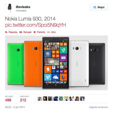 Nokia: il Lumia 930 appare in una prima foto ufficiale