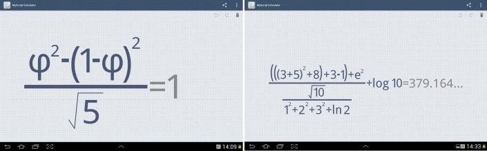 MyScript Calculator Una applicazione molto interessante per fare calcoli: con MyScript Calculator possiamo fare calcoli anche molto complessi, poiché non dovremo immetterli con una normale tastiera, ma digitarli scrivendoli con le dita. Il tratto poi viene rilevato dal sistema e interpretato. L’applicazione è veramente facile da usare, ed è anche gratuita
