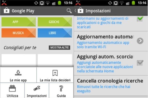 Cancellare la cronologia del Play Store