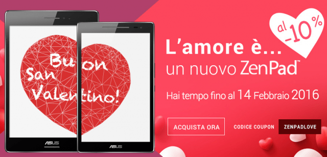 Sconti ASUS ZenPad San Valentino
