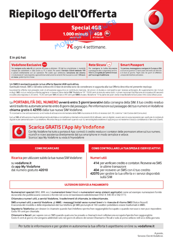 Vodafone Special 4GB