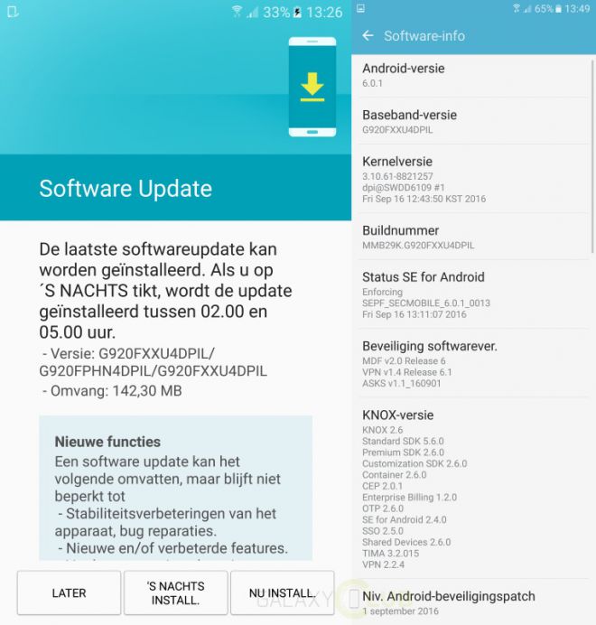 Aggiornamento Galaxy S7