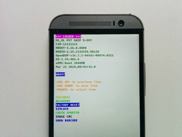 Hard Reset HTC One M8