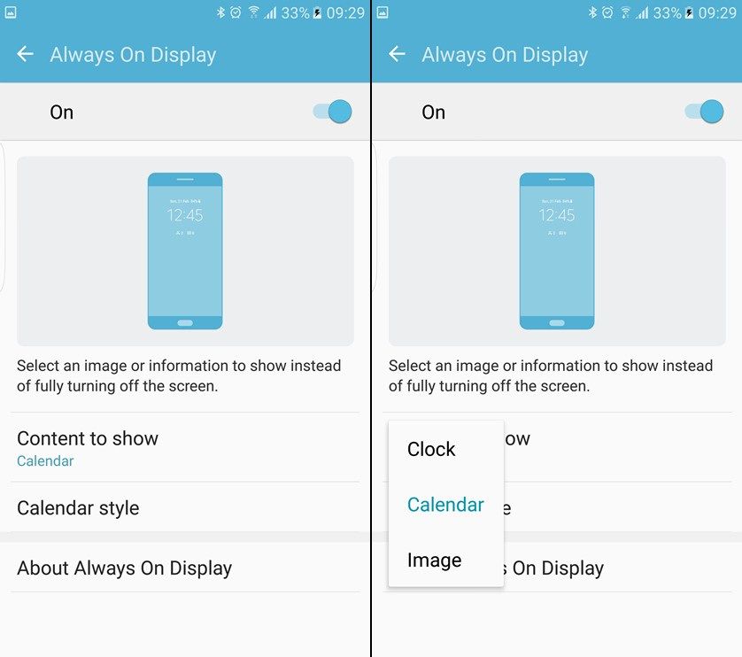 Come disattivare o personalizzare la funzione Always On del display su S7