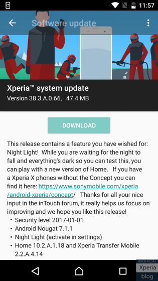 Aggiornamento Xperia X