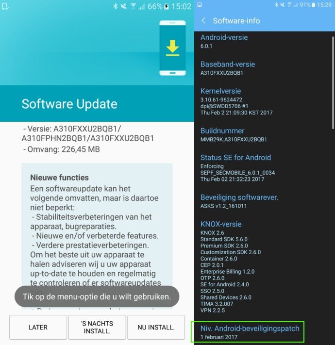 Aggiornamento Galaxy A3 2016