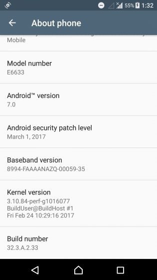 Aggiornamento Xperia Z5