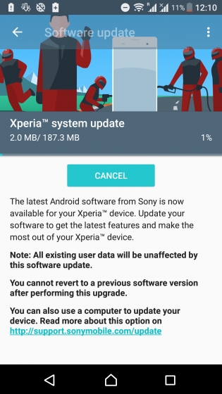 Aggiornamento Xperia Z5