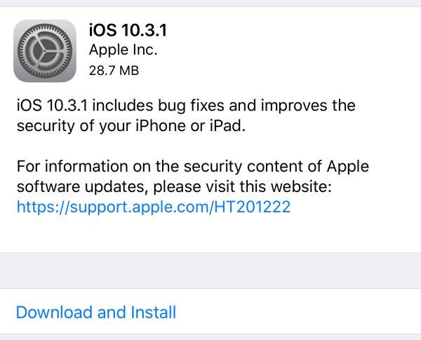 Aggiornamento Apple