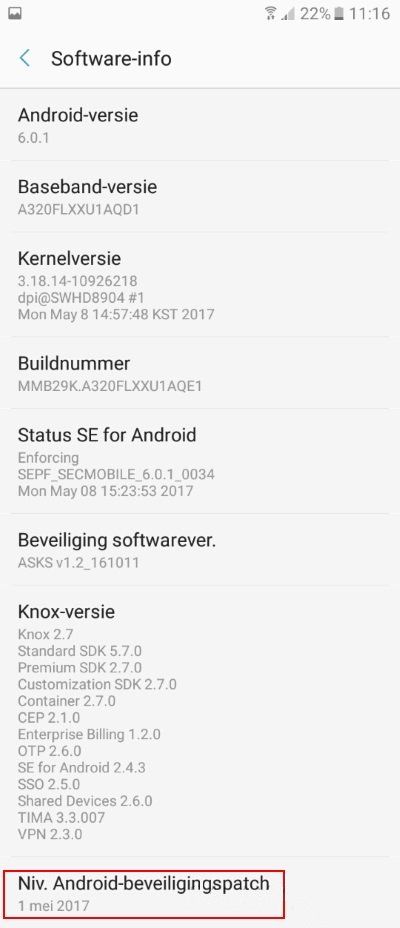 Aggiornamento Samsung Galaxy A3 2017