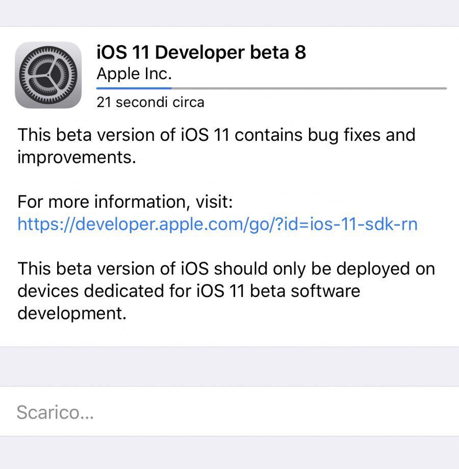 Aggiornamento Apple
