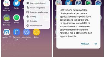 Come mettere le app in stand-by su Samsung Galaxy S8 e S8 Plus