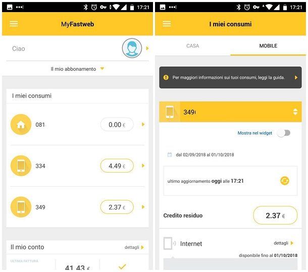 Controllare il credito Fastweb Mobile attraverso app