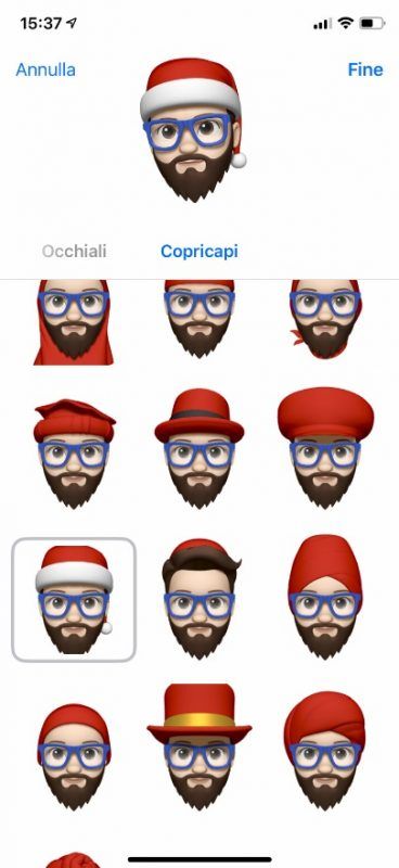 Come creare una Memoji con il cappello di Babbo Natale