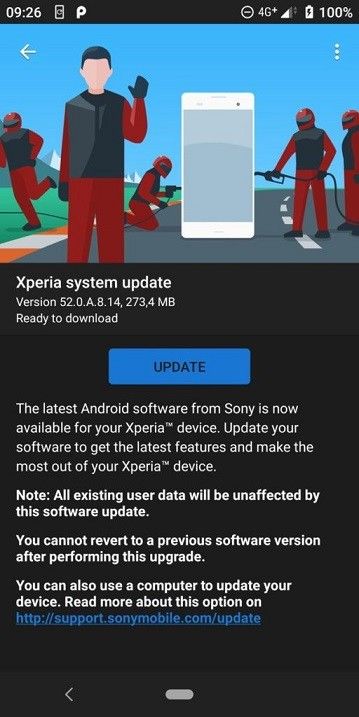 Aggiornamento Sony