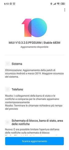 Aggiornamento Redmi Note 7