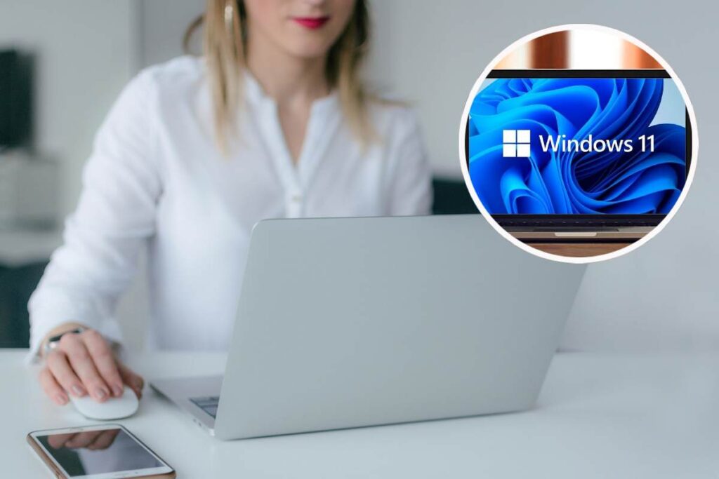 donna al pc con scritta Wondows